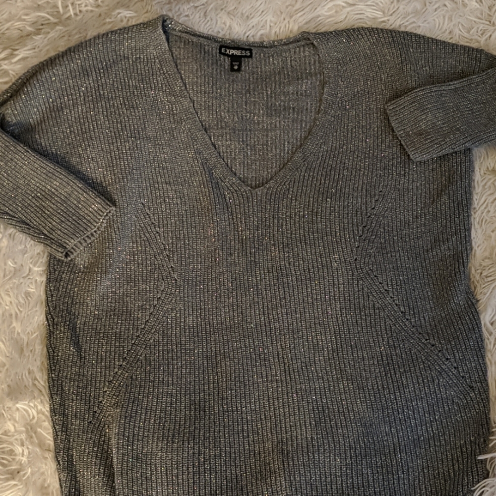 Gray silver sweater